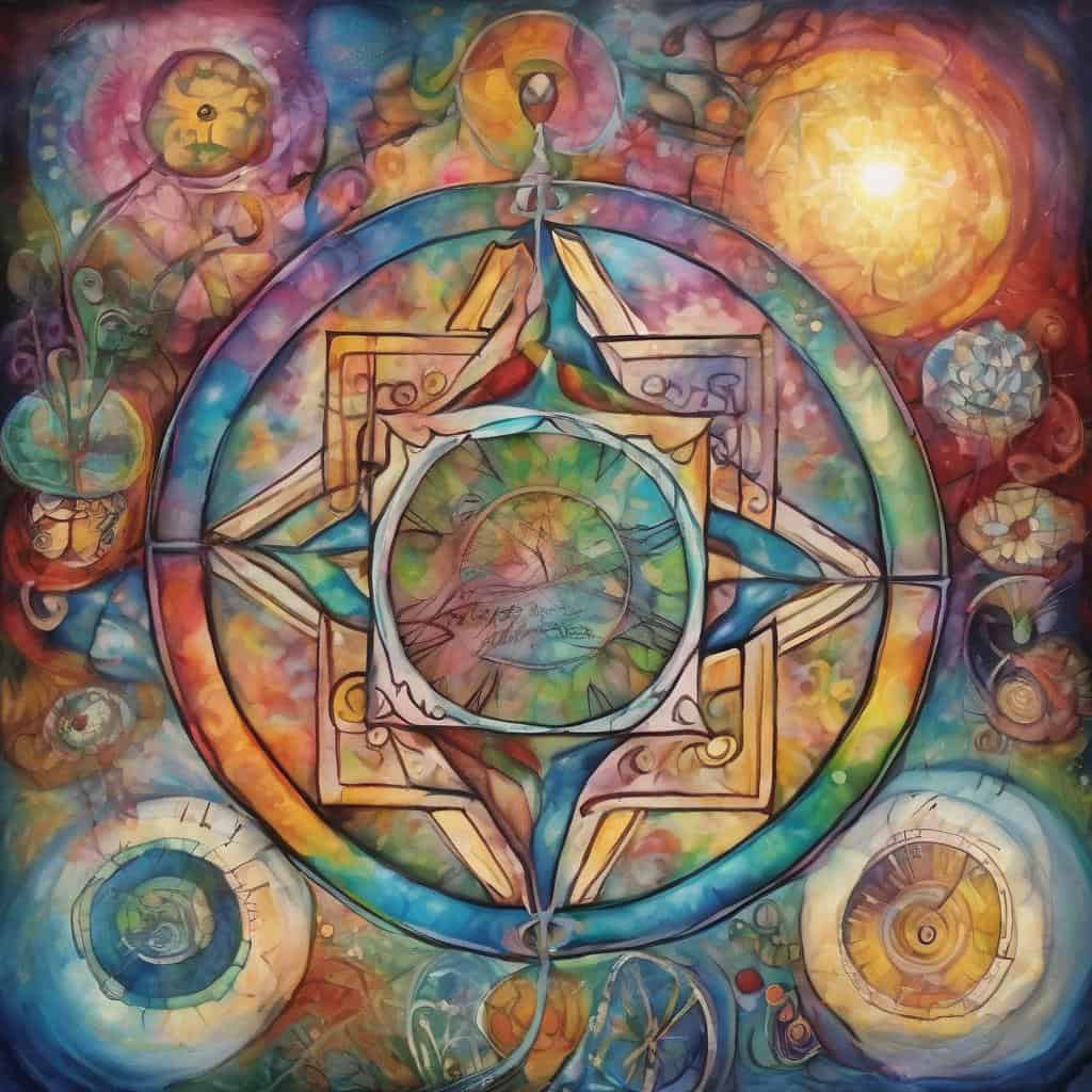 Χρώμα και αφηρημένη τέχνη με κύκλους και γεωμετρικά μοτίβα που εκπέμπουν ενέργεια και θετική δυναμική.